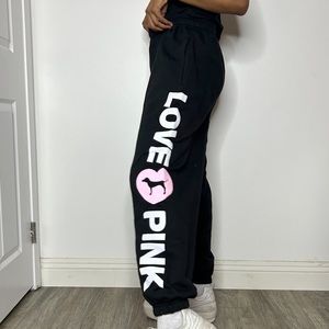 PINK Originals Black Logo Campus Sweatpants EUC